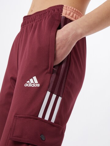 ADIDAS SPORTSWEAR Slim fit Workout Pants 'Tiro' in Red