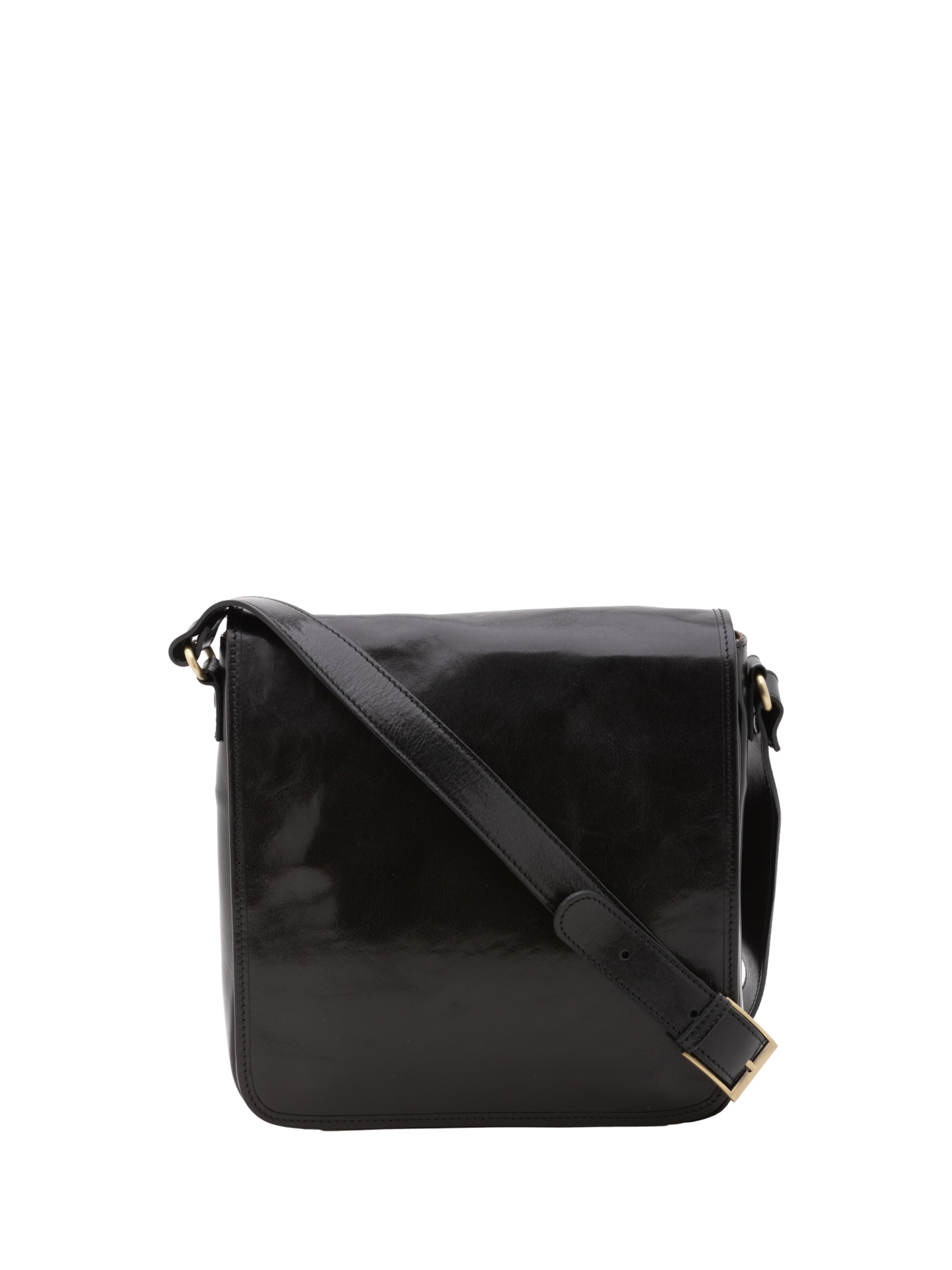 Borsa a tracolla 'Borsa a tracolla uomo vera pelle con chiusura magnetica - Made in Italy' di I Fratelli in nero: frontale