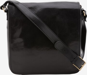 Borsa a tracolla 'Borsa a tracolla uomo vera pelle con chiusura magnetica - Made in Italy' di I Fratelli in nero: frontale