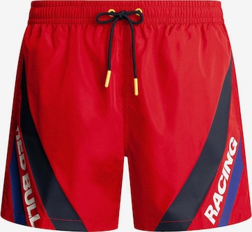 Shorts de bain Red Bull Racing x Pepe Jeans en rouge : devant