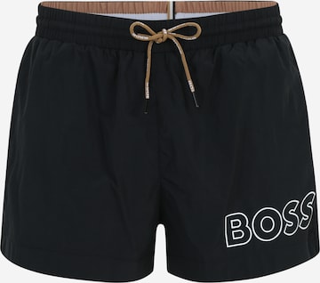 BOSS Шорти за плуване 'Mooneye' в черно: отпред