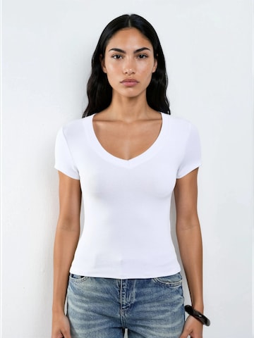 T-shirt Busem en blanc : devant