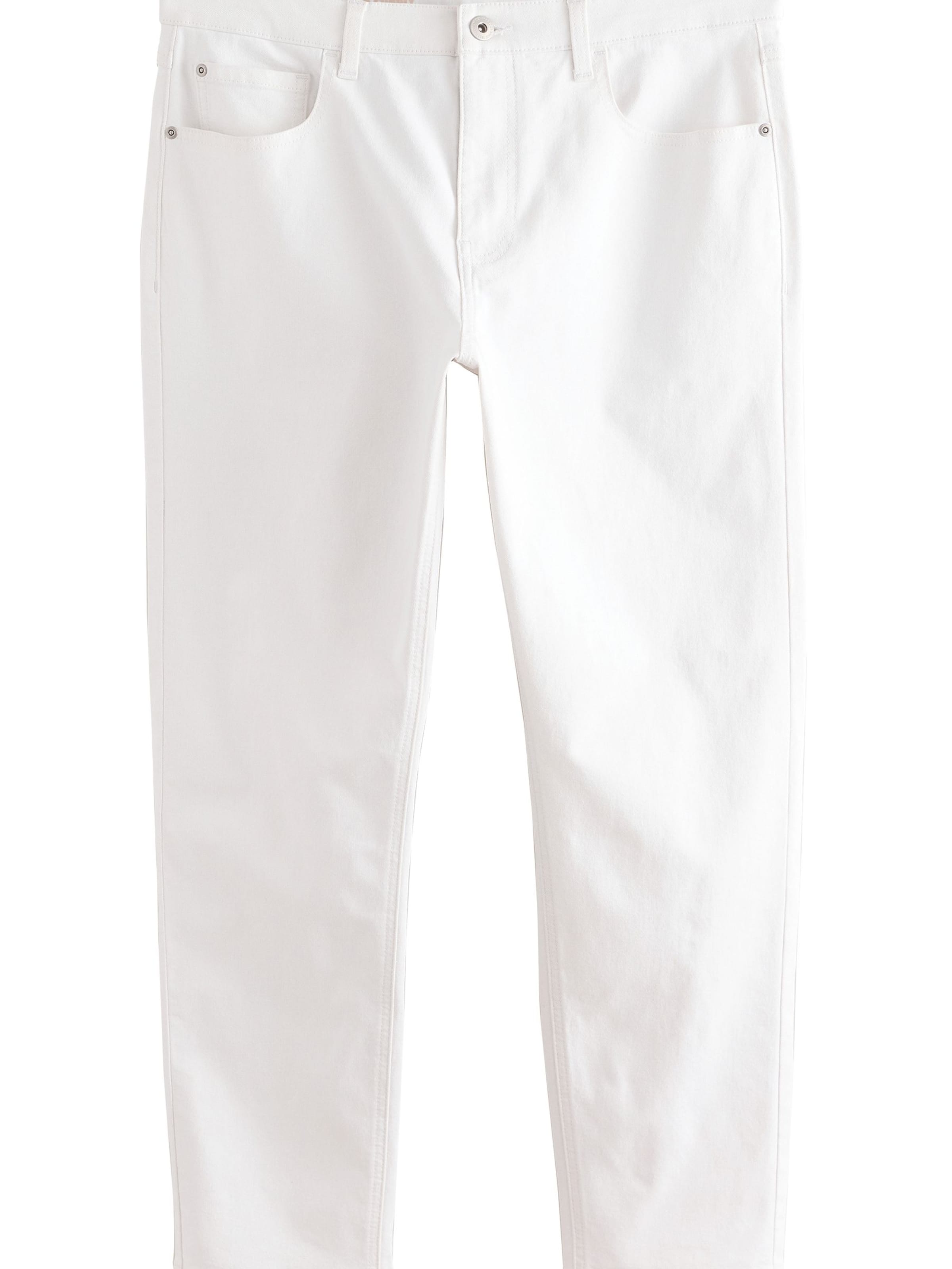 Next Слим фит Дънки в бяло: отпред