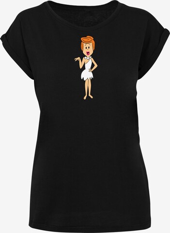 F4NT4STIC Shirt 'Die Familie Feuerstein Wilma Flintstone Classic Pose' in Zwart: voorkant