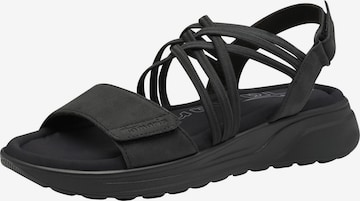 Sandales Tamaris en noir : devant