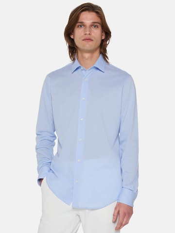 Boggi Milano Slim fit Zakelijk overhemd in Blauw: voorkant