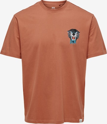 T-Shirt 'HARDY' Only & Sons en marron : devant
