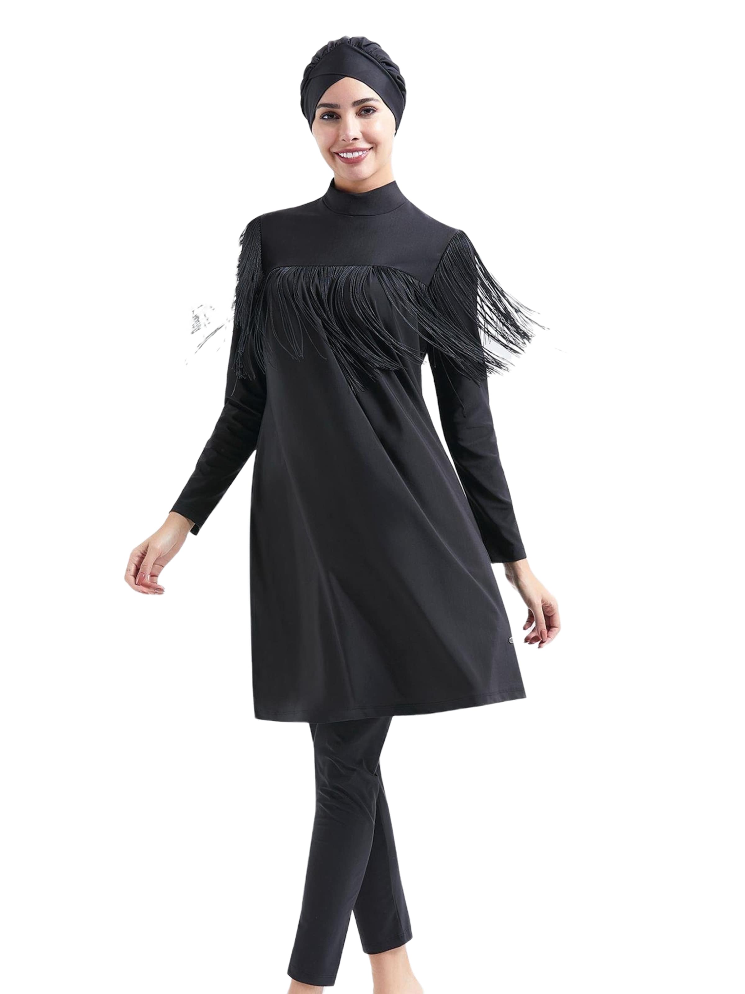 C&City Hijab Badeanzug in Schwarz: Vorderseite