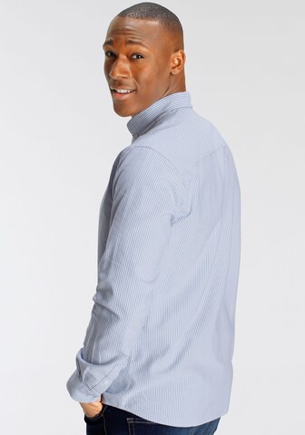 DELMAO Regular Fit Hemd in Blau