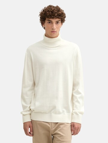 TOM TAILOR DENIM Pullover in Weiß: Vorderseite