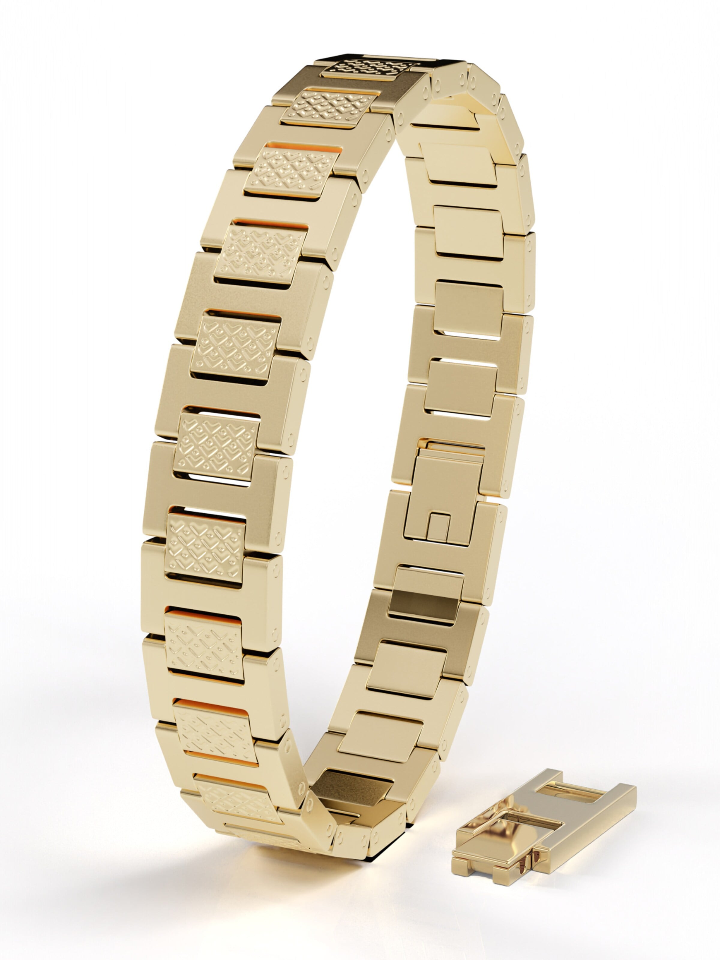 SERASAR Armband 'Herrenarmband aus Edelstahl "Power"' i guld: framsida