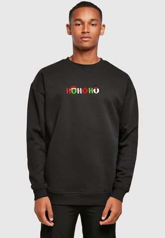 Merchcode Sweatshirt 'Christmas Ho Ho Ho' in Black: front