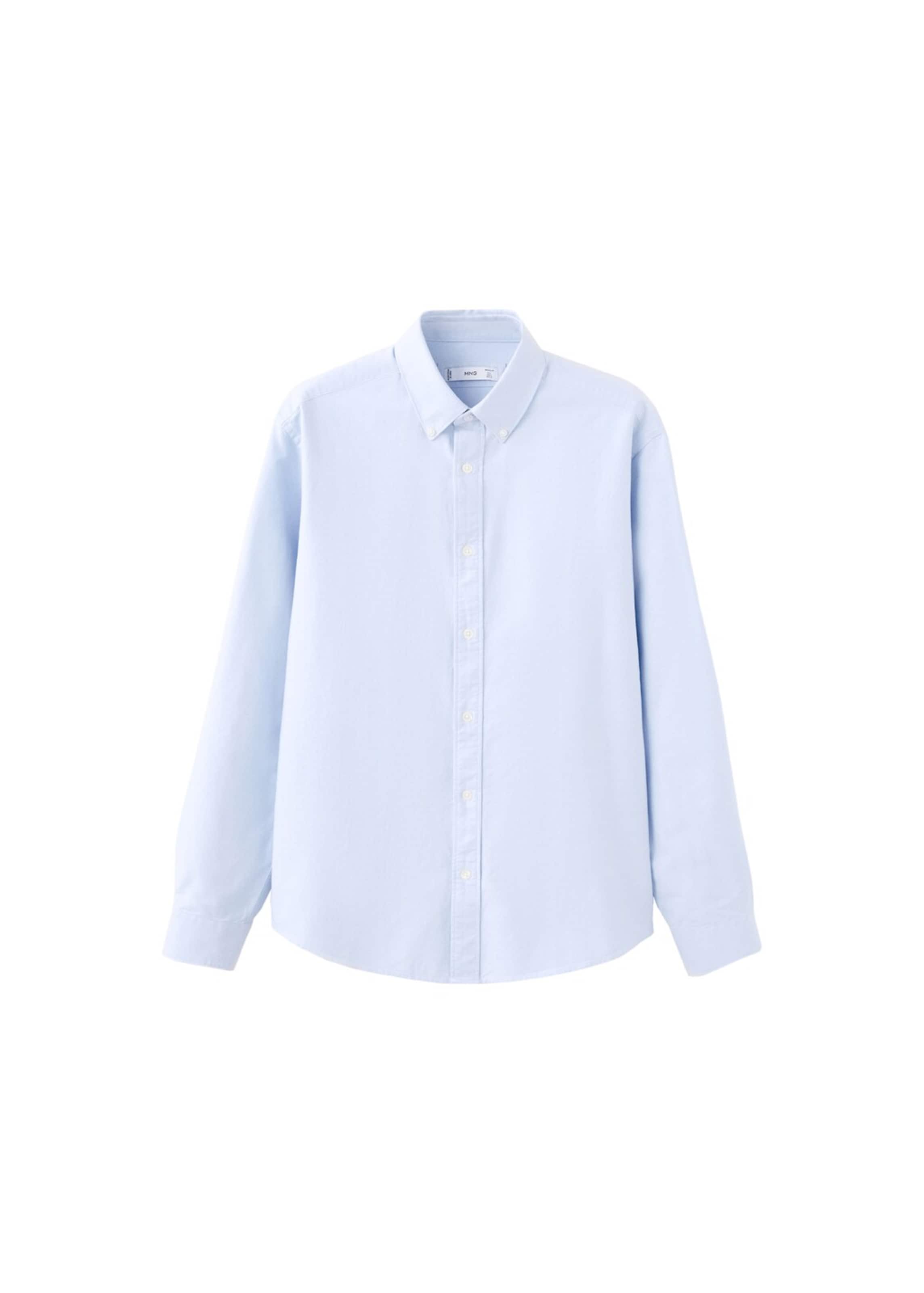 MANGO MAN Button Up Shirt in Blue: front