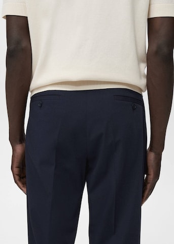 MANGO MAN Slim fit Pleated Pants 'Parioli' in Blue