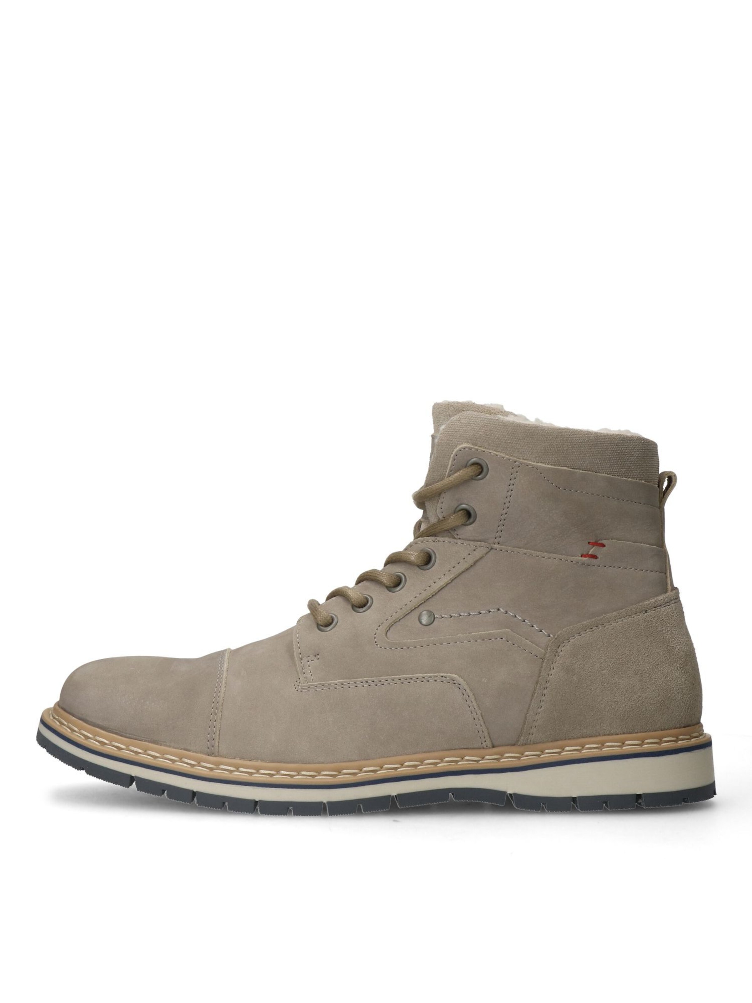 MANFIELD Lace-Up Boots in Grey