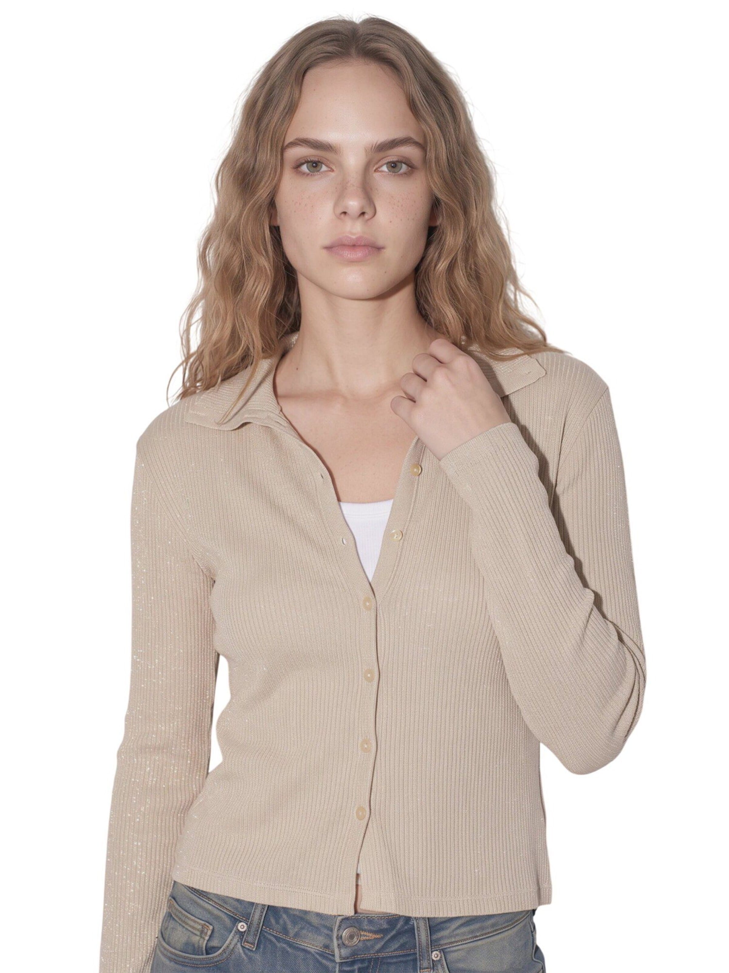 No Matter What Gebreid vest in Beige