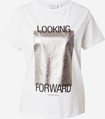 comma casual identity T-shirt i vit: framsida