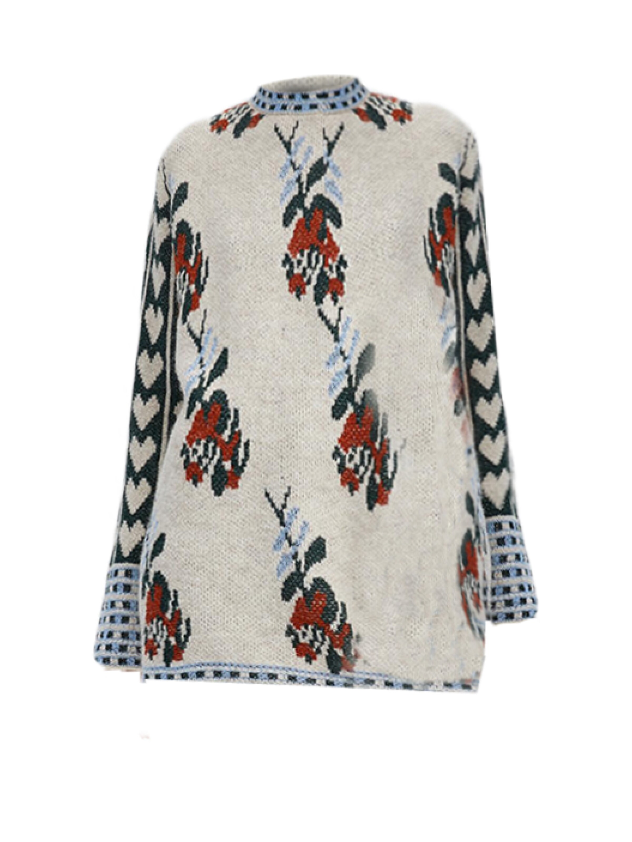 Touche Prive Sweater in Kitt / Light blue / Fir / Red, Item view