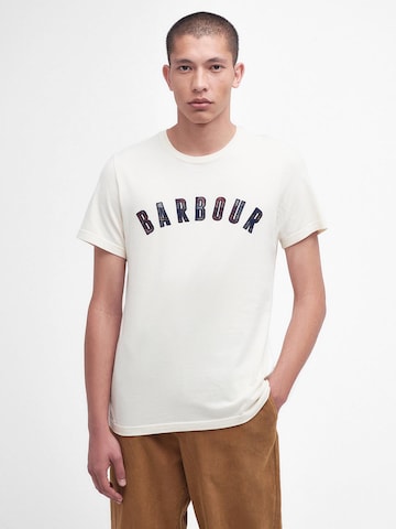 Barbour T-Shirt 'Ancroft' in Weiß: predná strana