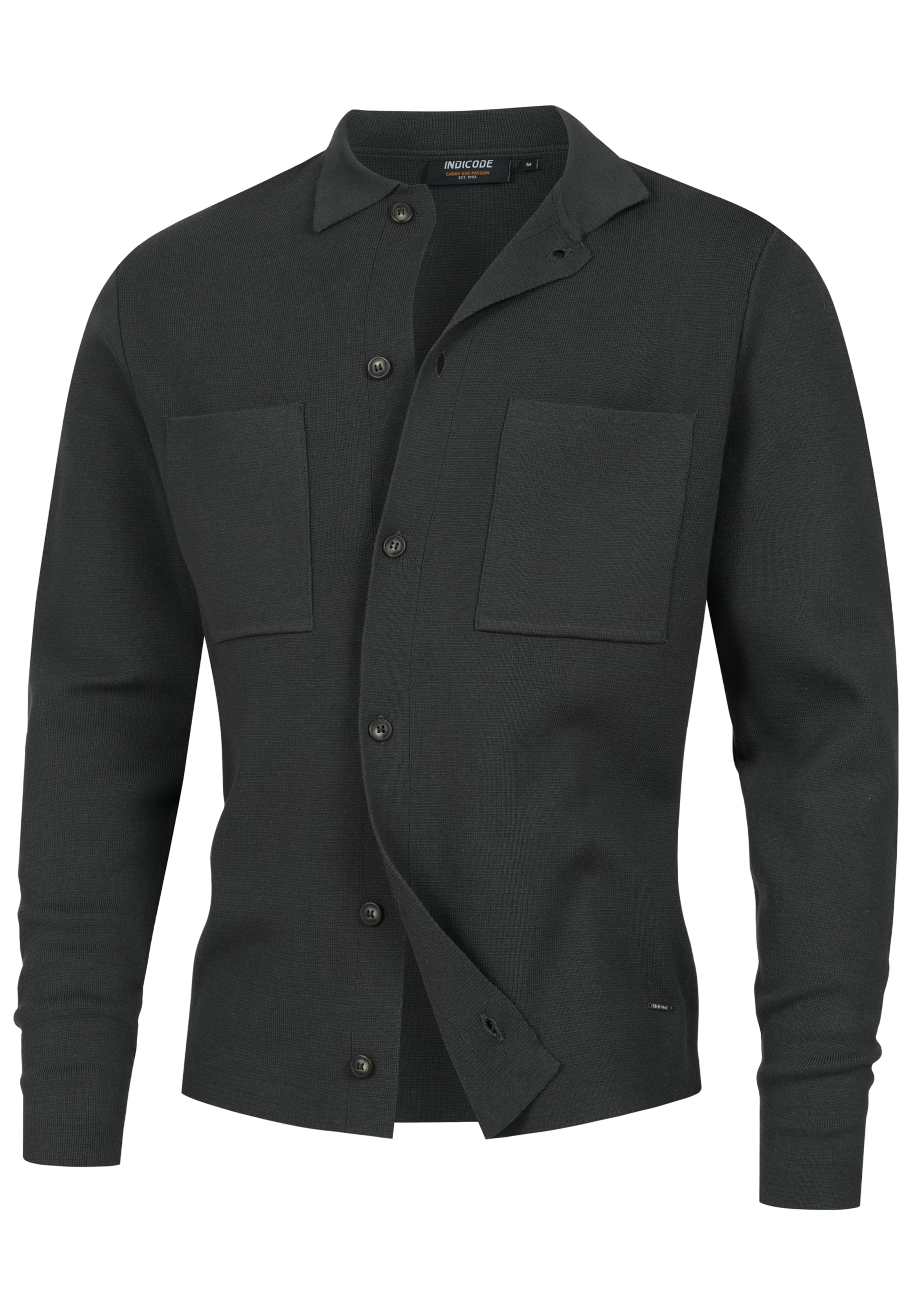 INDICODE JEANS Knit cardigan 'Bellino' in Grey: front