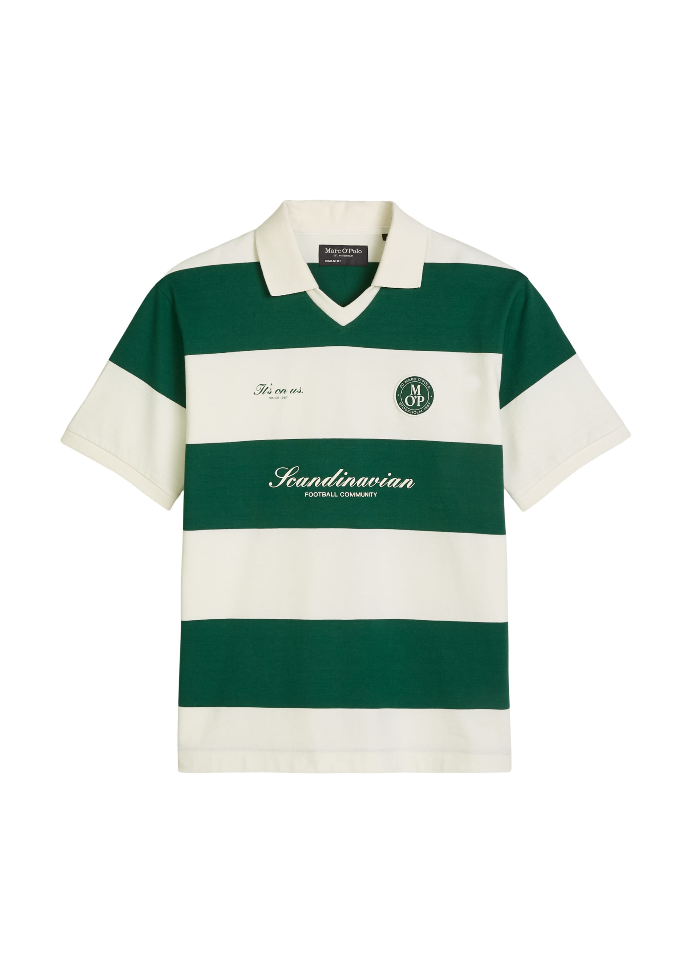 Marc O'Polo Shirt in S in Dark green / natural white, Item view