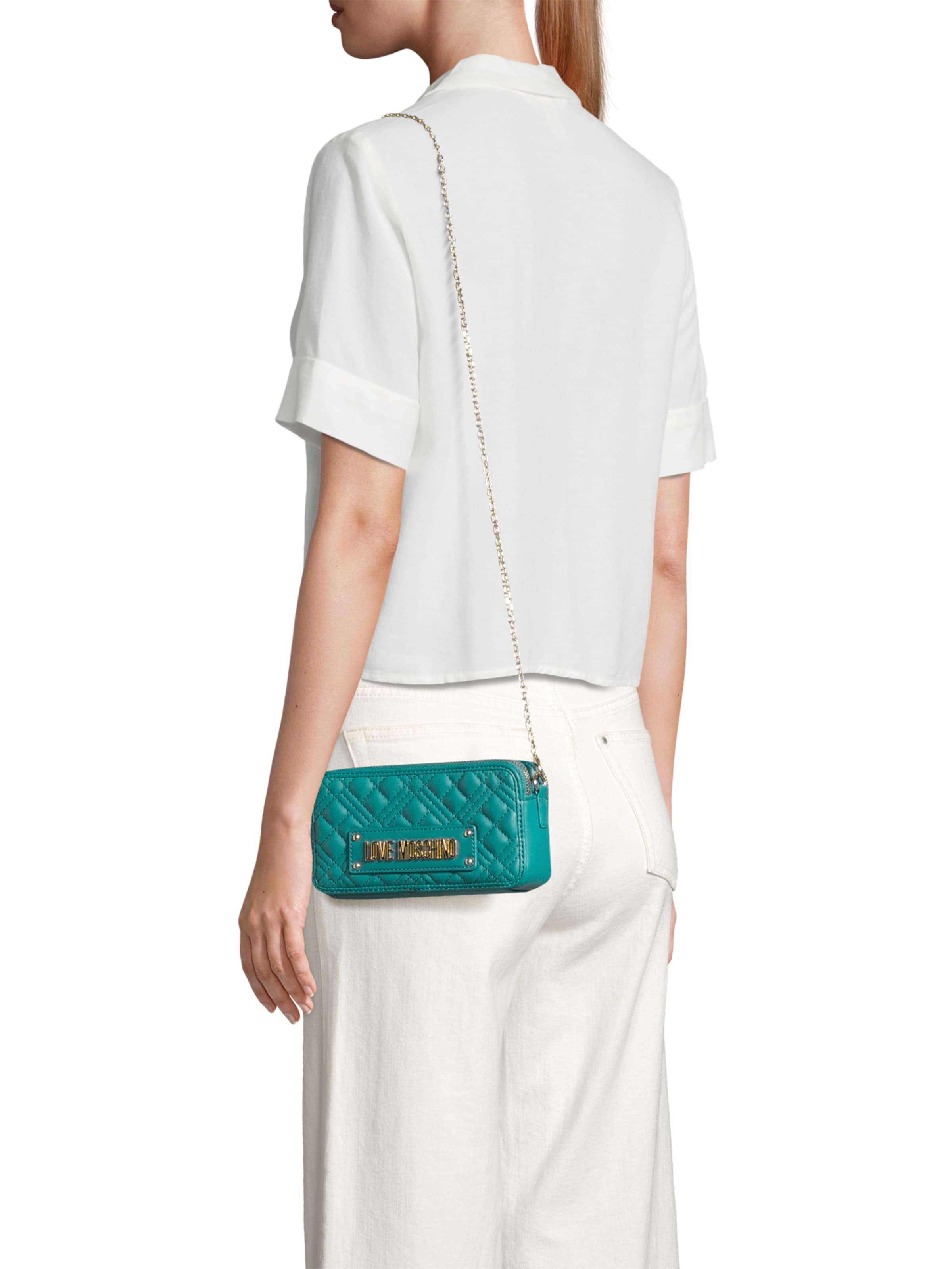 Pochette 'PORTAFOGLI' Love Moschino en vert : devant