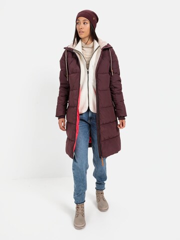CAMEL ACTIVE Langer Puffermantel mit gefütterter Kapuze in Rot