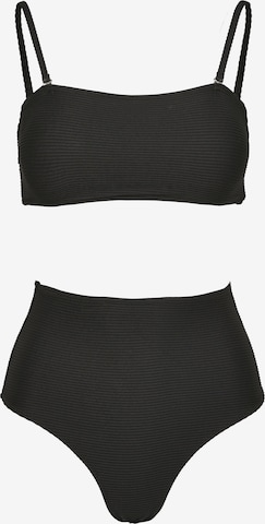 Urban Classics - Bandeau Biquíni em preto: frente