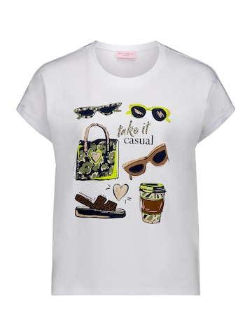 T-shirt Betty Barclay en blanc : devant