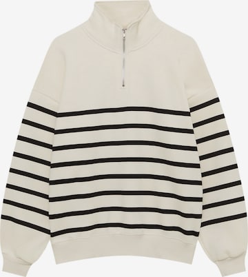 Pull&Bear Sweatshirt in Weiß: predná strana