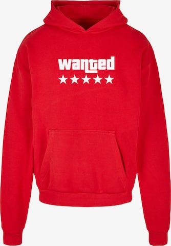Merchcode Sweatshirt 'Wanted' in Rood: voorkant