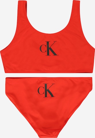 Calvin Klein Swimwear Bralette Bikini in Red: front