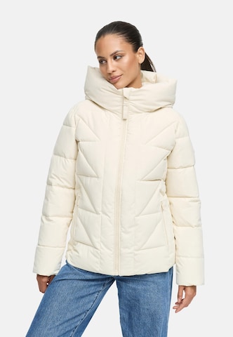 MARIKOO Winterjas 'Kuschelnasee 16' in Beige: voorkant