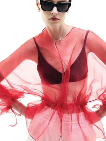 Giacca di mezza stagione 'Binding Detailed Organza Jacket' di Touché Privé in rosso: frontale