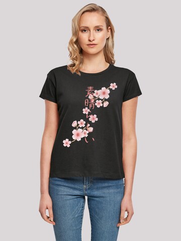 F4NT4STIC Shirt 'Kirschblüten' in Zwart: voorkant