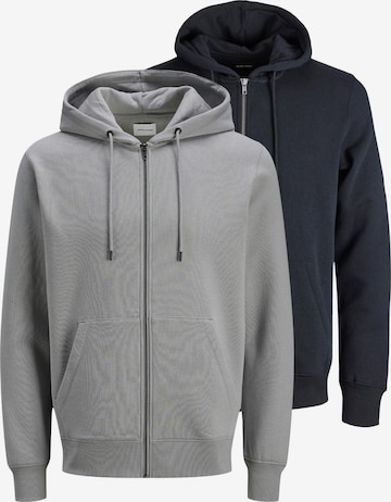 JACK & JONES Sweatjacke 'Star' in Grau: Vorderseite