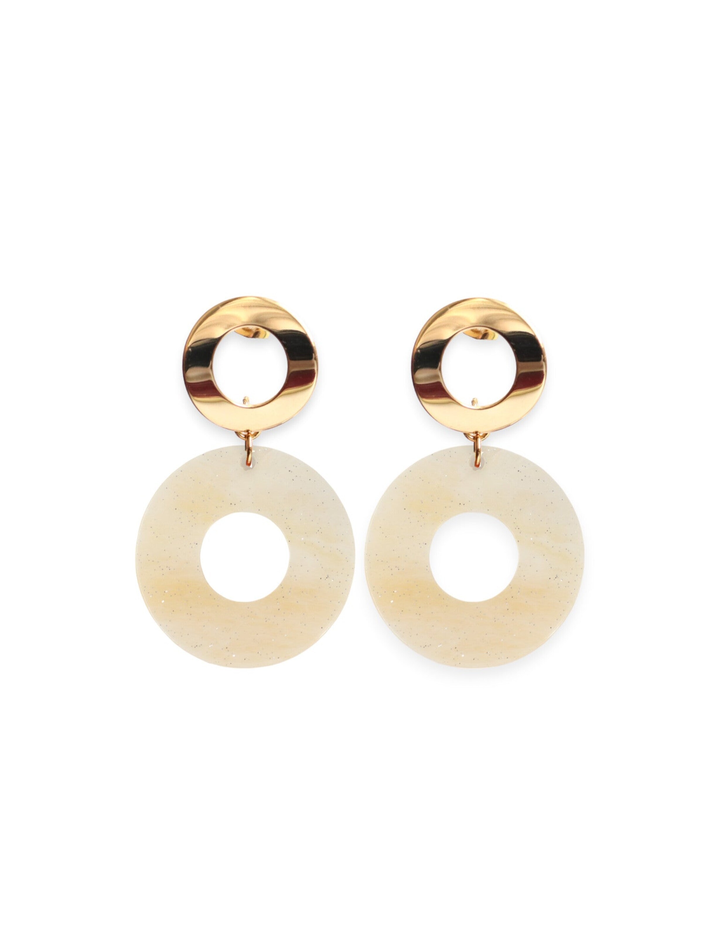 Fräulein Wunder Ohrringe 'Acetat Adua'‌‌‌‌‌‌ in Beige: Vorderseite