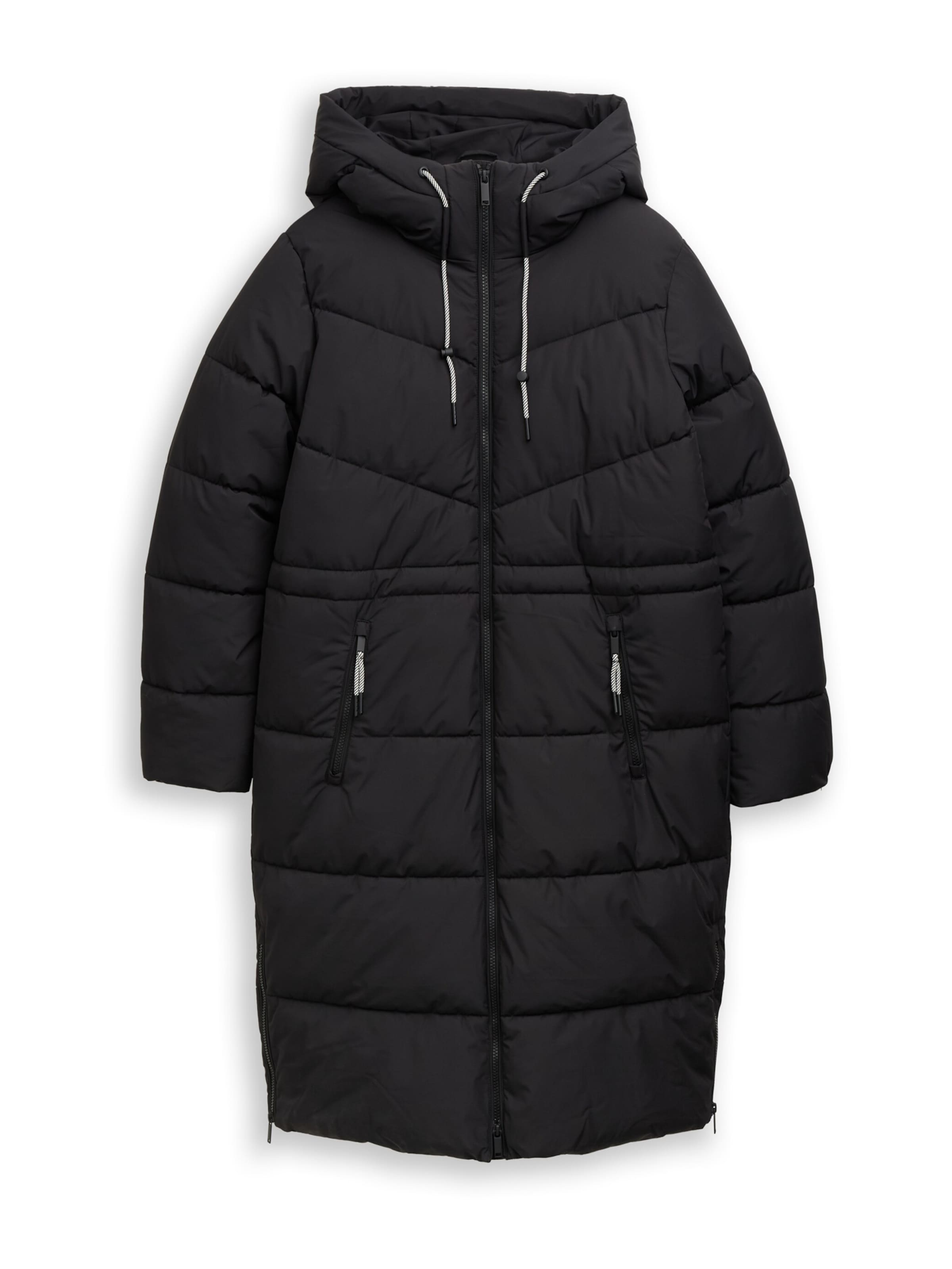 TOM TAILOR DENIM Talvemantel, värv must: eest vaates