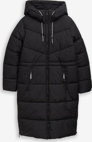 TOM TAILOR DENIM Pitkä talvitakki värissä musta: etupuoli