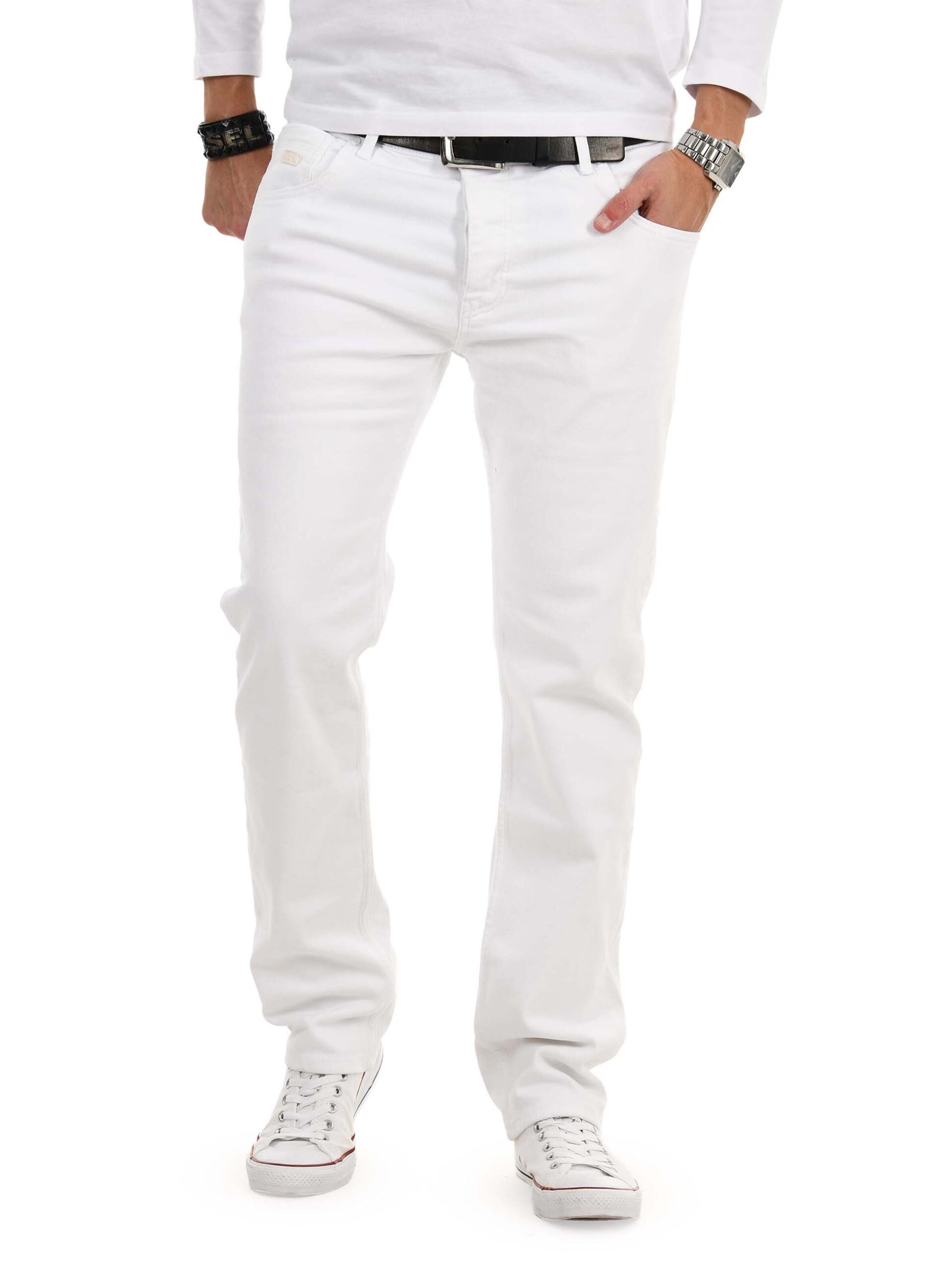 Alessandro Salvarini Regular Jeans in White: front