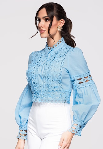 Ombre Bluse in Blau: Vorderseite
