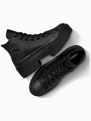 CONVERSE Sportschoen 'Converse Chuck Taylor All Star Lugged Heel Leather Platform' in Zwart