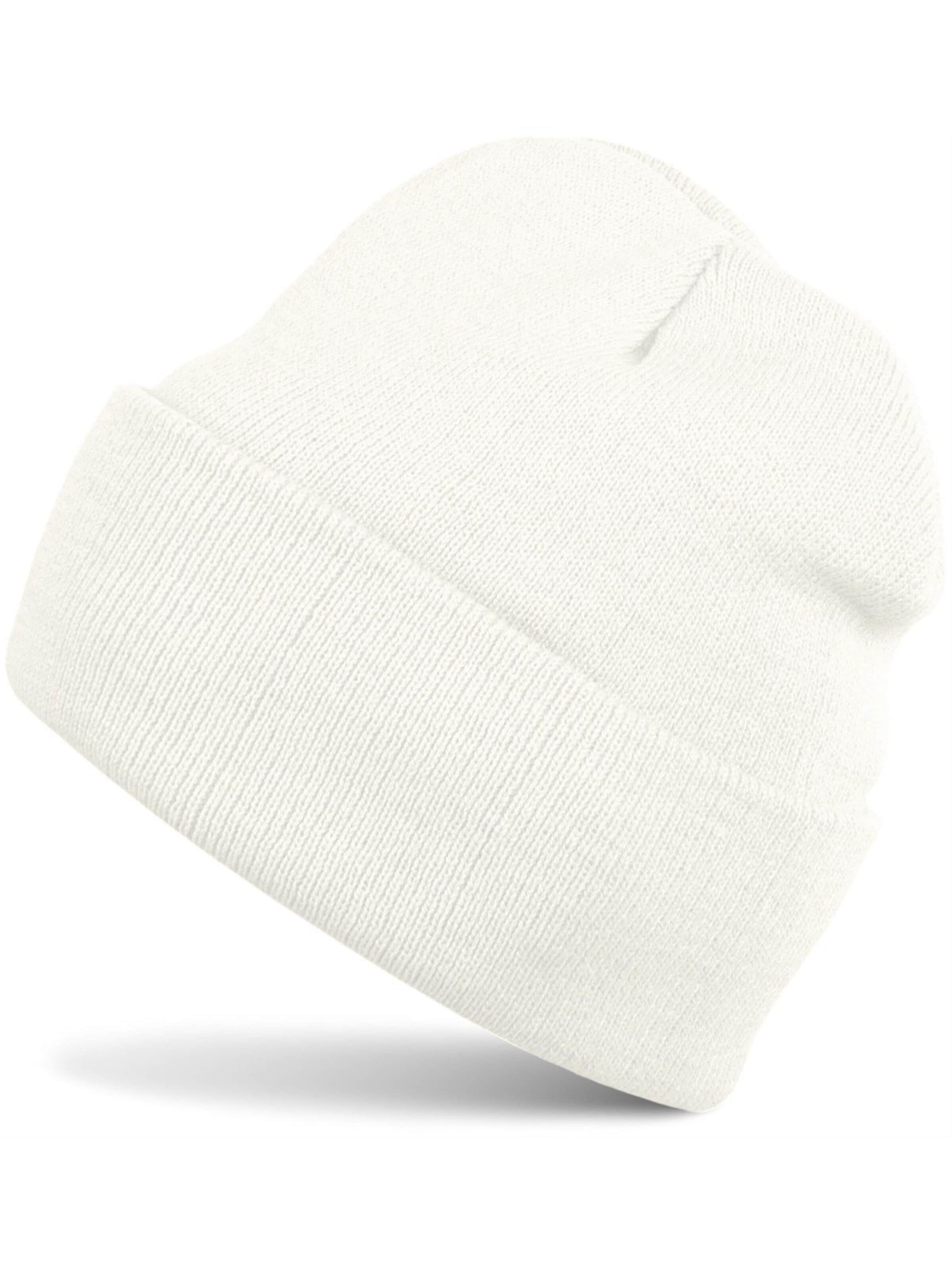 styleBREAKER Beanie 'Kinder Strickmütze mit Krempe' in Beige: front
