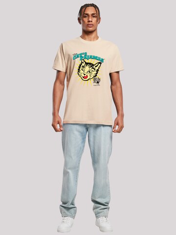 F4NT4STIC Shirt 'Puss N Boots The Cats Pajamas Vintage Art' in Beige