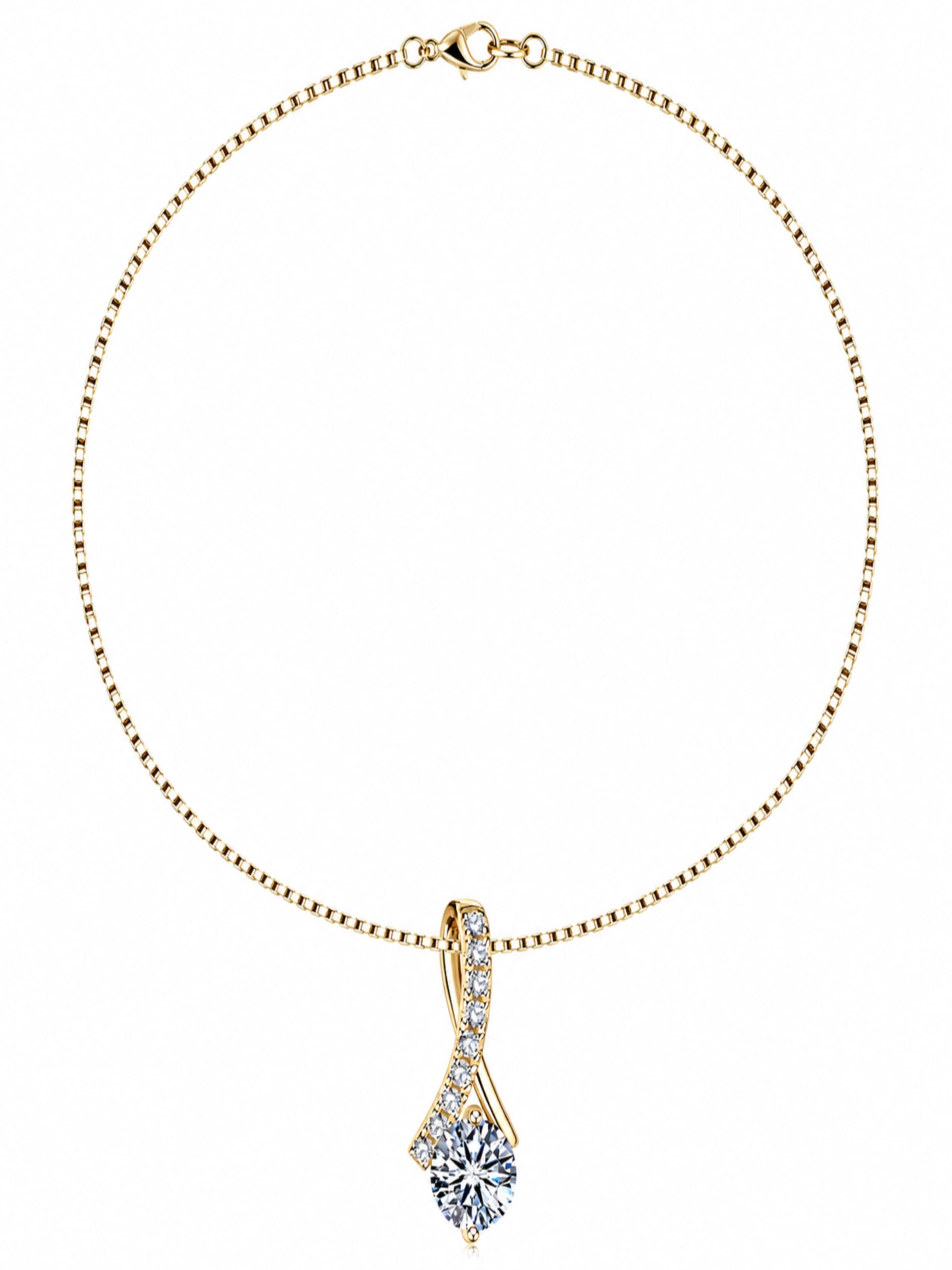 ROUGEMONT Jewellery Necklace 'Funkelnde Moissanit Halskette 1,0ct 925 sterling Silber' in Gold: front