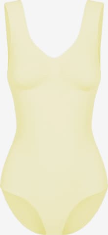 cfab (formerly creamy fabrics) Shapingbody 'Tank Bodysuit Sculpting Shapewear mit Slip' in Geel: voorkant