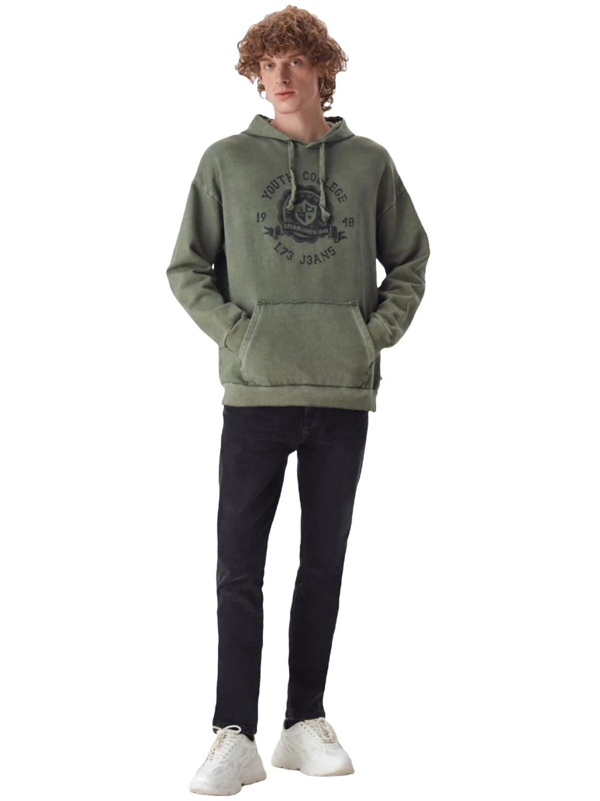 Sweat-shirt 'Printed Sweatshirt' LTB Jeans en vert : devant