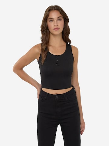 Hiccup Top in Schwarz: Vorderseite