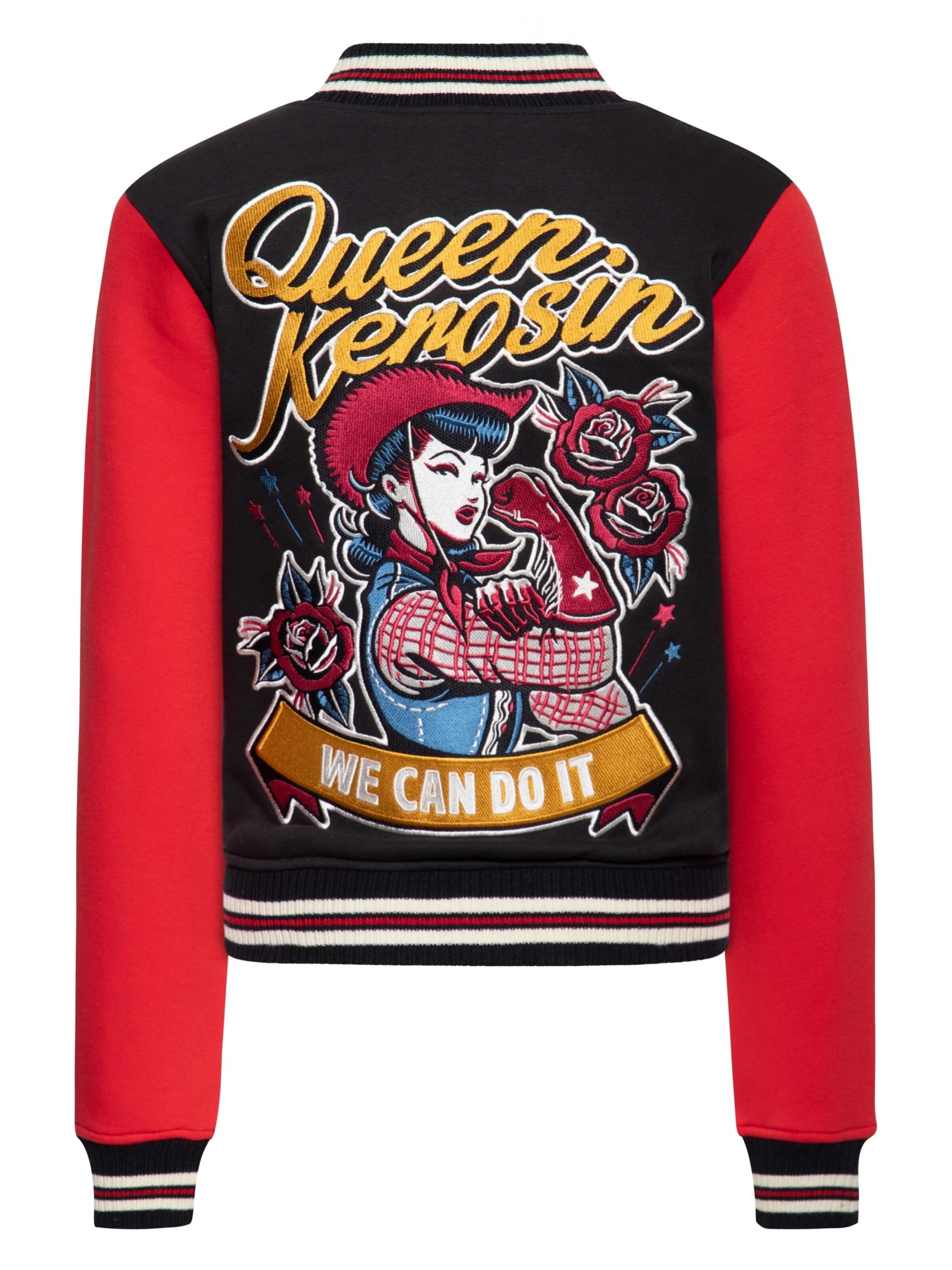 Queen Kerosin Between-Season Jacket 'We Can Do It' in Black