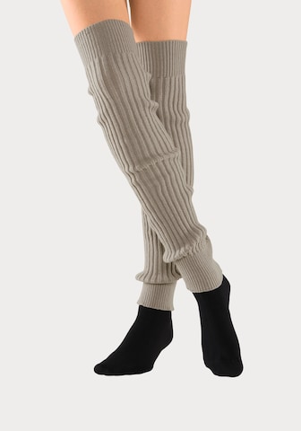 LAVANA Over the Knee Socks in Beige: front